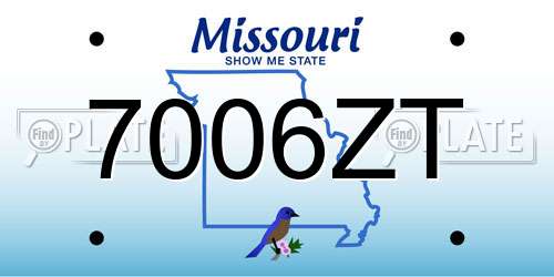 7006ZT Missouri License Plate