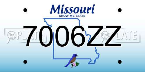 7006ZZ Missouri License Plate