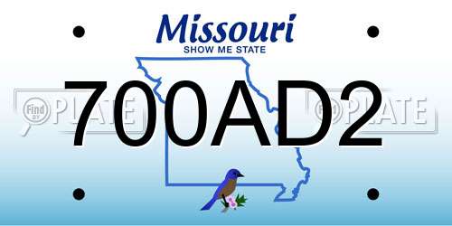 700AD2 Missouri License Plate