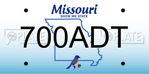 700ADT Missouri License Plate