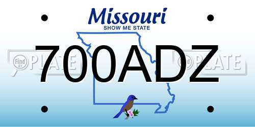 700ADZ Missouri License Plate