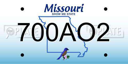 700AO2 Missouri License Plate