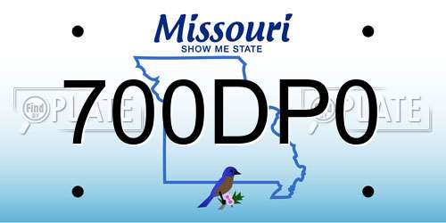700DP0 Missouri License Plate