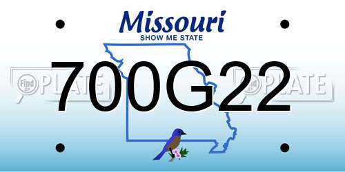 700G22 Missouri License Plate