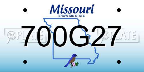 700G27 Missouri License Plate