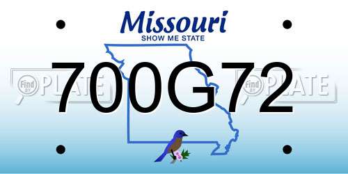 700G72 Missouri License Plate