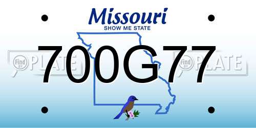 700G77 Missouri License Plate