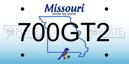 700GT2 Missouri License Plate