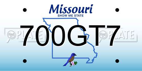 700GT7 Missouri License Plate