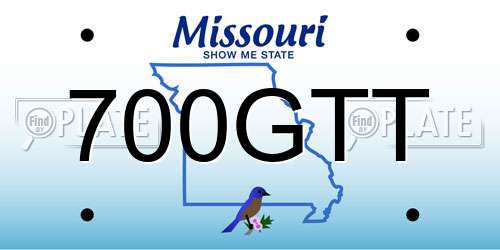 700GTT Missouri License Plate