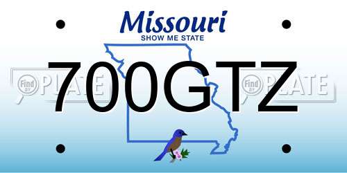 700GTZ Missouri License Plate