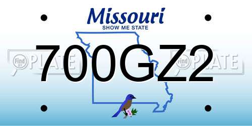 700GZ2 Missouri License Plate
