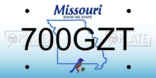700GZT Missouri License Plate