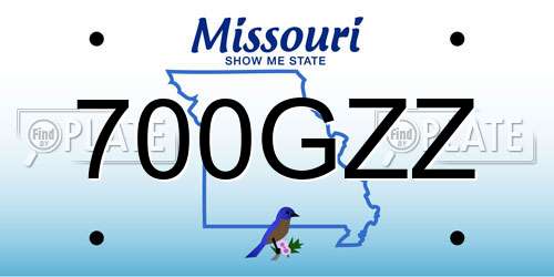 700GZZ Missouri License Plate