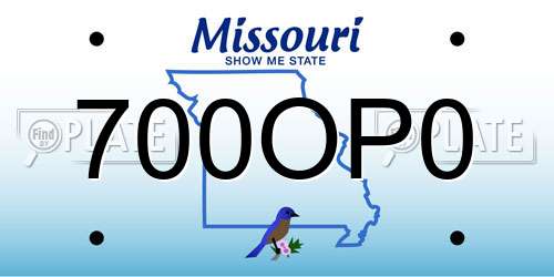 700OP0 Missouri License Plate
