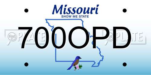 700OPD Missouri License Plate