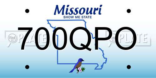 700QPO Missouri License Plate