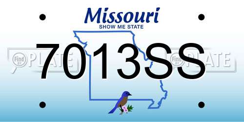 7013SS Missouri License Plate