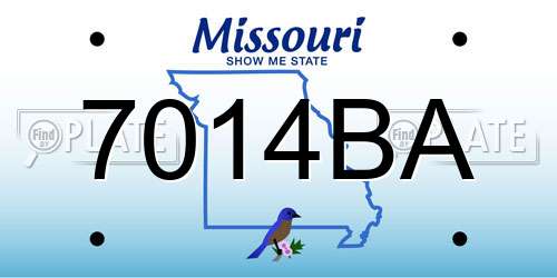 7014BA Missouri License Plate