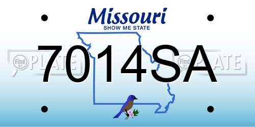 7014SA Missouri License Plate