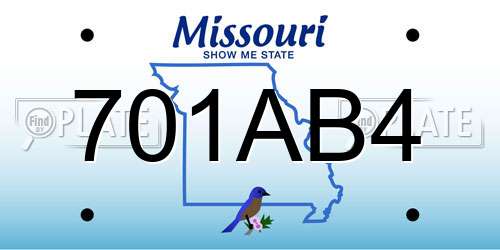 701AB4 Missouri License Plate