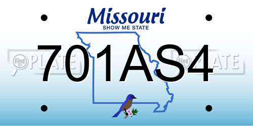 701AS4 Missouri License Plate