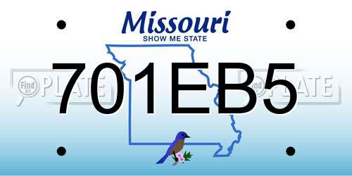 701EB5 Missouri License Plate