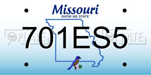 701ES5 Missouri License Plate