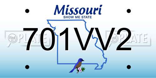 701VV2 Missouri License Plate