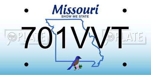 701VVT Missouri License Plate