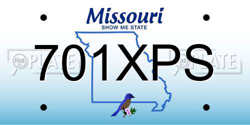 701XPS Missouri License Plate