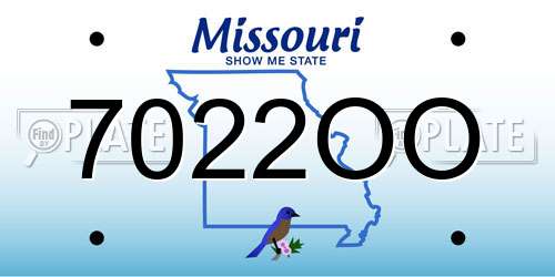 7022OO Missouri License Plate