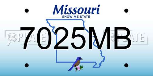 7025MB Missouri License Plate