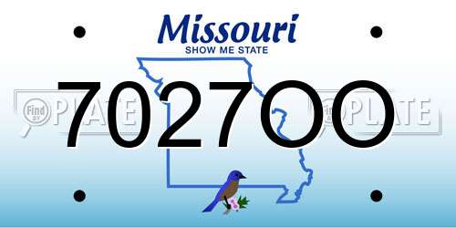 7027OO Missouri License Plate