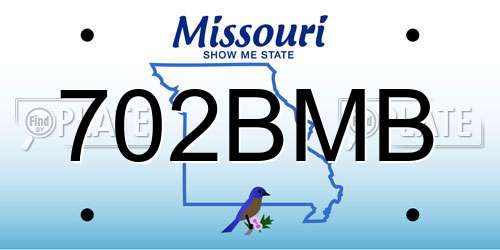 702BMB Missouri License Plate