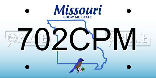 702CPM Missouri License Plate