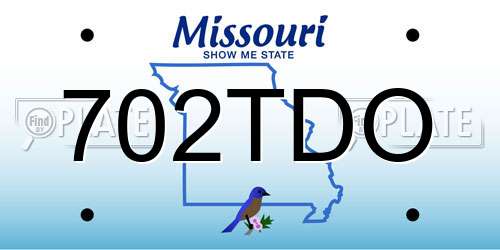 702TDO Missouri License Plate