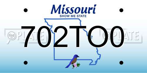 702TO0 Missouri License Plate