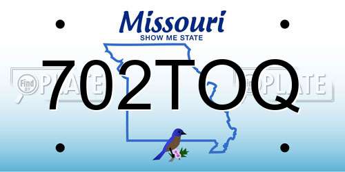 702TOQ Missouri License Plate