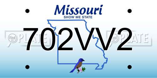 702VV2 Missouri License Plate
