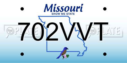 702VVT Missouri License Plate