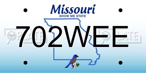 702WEE Missouri License Plate