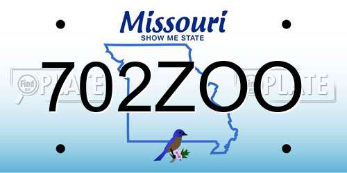702ZOO Missouri License Plate