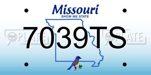 7039TS Missouri License Plate