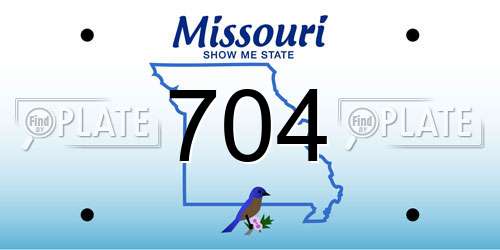 704 Missouri License Plate