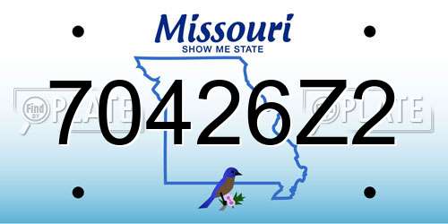 70426Z2 Missouri License Plate