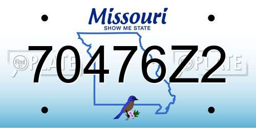 70476Z2 Missouri License Plate