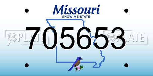 705653 Missouri License Plate