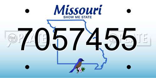 7057455 Missouri License Plate