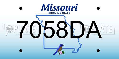 7058DA Missouri License Plate
